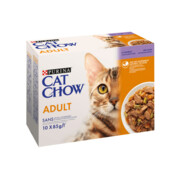Cat Chow Adult jagnięcina z zieloną fasolą 85g x 10 (multipak x 1) + prezent PURINA CAT CHOW