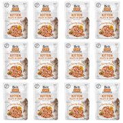 Brit Care Cat Kitten Fileciki w sosie Łosoś z rokitnikiem i nasturcją 85g x 12 + prezent BRIT