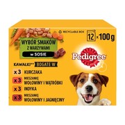 Pedigree Adult z mięsem i warzywami w sosie 100g x 12 (Multipak x 1) + prezent PEDIGREE