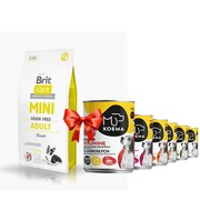 Brit Care Mini Grain-Free Adult Lamb 7kg + Koema 90% mięsa mix 6 smaków 400g x 6 + prezent BRIT