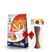 Farmina N&D GF Adult Mini Dog Pumpkin Lamb & Blueberry 7kg + kość Koema + prezent FARMINA