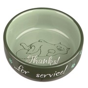 Trixie Thanks for Service Miska ceramiczna dla kota z nadrukiem i napisem 300ml / 11cm + prezent TRIXIE