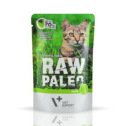 VetExpert Raw Paleo Sterilised Mix 3 smaków 12x100g - mokra karma dla kotów po sterylizacji + prezent RAW PALEO