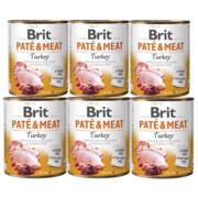 Brit Pate & Meat Turkey Indyk 6x800g + prezent BRIT