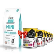 Brit Care Mini Grain-Free Light & Sterilised 7kg + Koema mix 3 smaków 400g x 6 + prezent BRIT