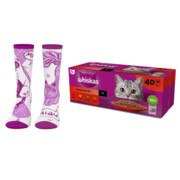 Whiskas Adult Klasyczne Posiłki w sosie 85g x 40 (multipak x 1) + skarpetki rozmiar 39-41 + prezent WHISKAS