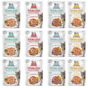 Brit Care Cat Sterilized Fileciki w sosie Mix smaków z rokitnikiem i nasturcją 85g x 12 (multipak) + prezent BRIT