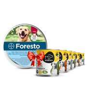 Bayer Foresto Obroża insektobójcza dla psów powyżej 8kg + Koema mix 3 smaków (królik, indyk, kaczka) 800g x 6 + prezent BAYER