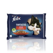 Felix Fantastic Adult w galaretce wołowina i kurczak 85g x 4 (multipak x 1) + prezent FELIX