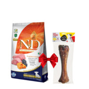 Farmina N&D GF Puppy Mini Pumpkin Lamb & Blueberry 7kg + kość Koema + prezent FARMINA