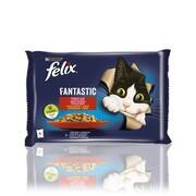 Felix Fantastic w galaretce Wiejskie Smaki królik i jagnięcina 85g x 4 (multipak x 1) + prezent FELIX