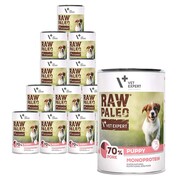 VetExpert Raw Paleo Puppy Pork Monoprotein 400g x 12 - mokra karma z wieprzowiną dla szczeniąt + prezent RAW PALEO