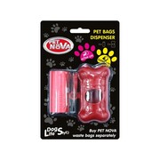 Pet Nova Dyspenser z workami na odchody czerwony 20szt. + prezent PET NOVA