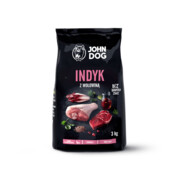 John Dog małe rasy Indyk z wołowiną 3kg + prezent JOHN DOG