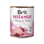 Brit Pate & Meat Puppy Kurczak i indyk 6x800g + prezent BRIT
