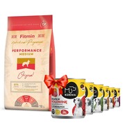 Fitmin Dog Medium Performance 12kg + Koema 90% mięsa mix 6 smaków 800g x 6 + prezent FITMIN