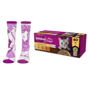 Whiskas Adult Drobiowe Frykasy w galaretce 85g x 40 (multipak x 1) + skarpetki rozmiar 39-41 + prezent WHISKAS