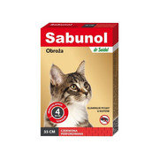 Sabunol Obroża przeciw pchłom dla kota czerwona 35cm + prezent DERMA-PHARM