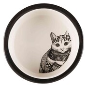 Trixie Zentangle Masywna miska ceramiczna dla kota z nadrukiem 30ml / 12 cm + prezent TRIXIE