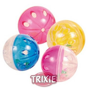 Trixie Piłki przezroczyste z grzechotką z plastiku 5cm 4szt + prezent TRIXIE