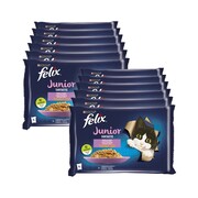 Felix Fantastic Junior w galaretce kurczak i łosoś 85g x 48 (multipak x 12) + prezent FELIX