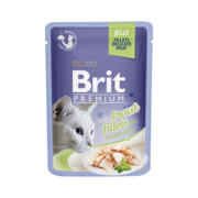 Brit Premium Cat Pouch Fileciki w galaretce z pstrągiem 12x85g + prezent BRIT