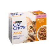 Cat Chow Adult łosoś z zieloną fasolą 85g x 10 (multipak x 1) + prezent PURINA CAT CHOW