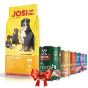 Josera Josidog Economy 15kg + Fafik karma mokra mix smaków 6x400g + prezent JOSERA