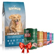 Divinus Complete 20kg + Fafik karma mokra mix smaków 6x400g + prezent DIVINUS