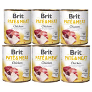 Brit Pate & Meat Chicken Kurczak 6x800g + prezent BRIT