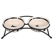 Trixie Eat on Feet miski ceramiczne z nadrukiem na metalowym stojaku 250ml / 13cm (2szt.) + prezent TRIXIE