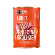 John Dog Pumpkin Line Jagnięcina z królikiem i dynią 400g x 12 + prezent JOHN DOG