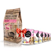 Wiejska Zagroda Puppy S/M Jagnięcina ze Szpinakiem 9kg + Koema Junior karma mokra 93% mięsa - 6x400g + prezent WIEJSKA ZAGRODA