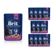 Brit Premium Cat łosoś i pstrąg 12x100g + prezent BRIT
