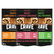Crave Cat Pasztet mix 3 smaków 85g x 6 + prezent CRAVE