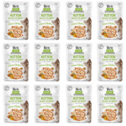 Brit Care Cat Kitten Fileciki w sosie Kurczak z rokitnikiem i nasturcją 85g x 12 + prezent BRIT