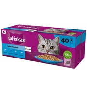 Whiskas Adult Rybne Przysmaki w galaretce 85g x 40 (multipak x 1) + prezent WHISKAS