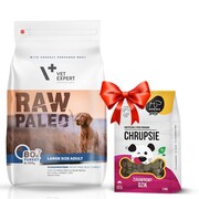 VetExpert Raw Paleo Adult Large Turkey 12kg + Koema Chrupsie Żurawinowy dzik 230g + prezent RAW PALEO
