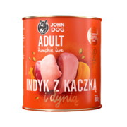 John Dog Pumpkin Line Indyk z kaczką i dynią 800g x 12 + prezent JOHN DOG