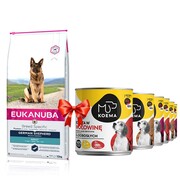 Eukanuba Breed Specific German Shepherd Adult 12kg + Koema mix 3 smaków 800g x 6 + prezent EUKANUBA