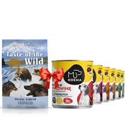 Taste of the Wild Pacific Stream 12,2kg + Koema 90% mięsa mix 6 smaków 800g x 6 + prezent TASTE OF THE WILD