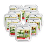 VetExpert Raw Paleo Adult Mini Tray Beef 150g x 12 - mokra karma z wołowiną dla psów małych ras + prezent RAW PALEO