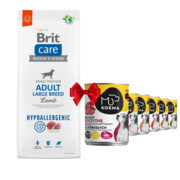Brit Care Hypoallergenic Adult Large Breed Lamb 12kg + Koema mix 6 smaków 400g x 6 + prezent BRIT