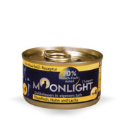 Moonlight Dinner puszka Nr. 4 tuńczyk, kurczak i łosoś 80g x 12 + prezent MOONLIGHT