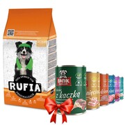 Rufia High Energy dla aktywnych psów 20kg + Fafik karma mokra mix smaków 6x400g + prezent RUFIA