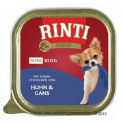 Rinti Gold Mini kurczak z gęsią 100g x 12 + prezent RINTI