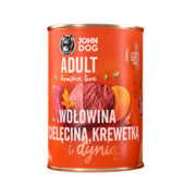 John Dog Pumpkin Line Wołowina z cielęciną, krewetkami i dynią 400g x 12 + prezent JOHN DOG