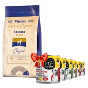 Fitmin Dog Maxi Senior 12kg + Koema 90% mięsa mix 6 smaków 800g x 6 + prezent FITMIN