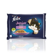Felix Fantastic Junior w galaretce kurczak i łosoś 85g x 4 (multipak x 1) + prezent FELIX