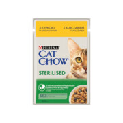 Cat Chow Sterilised kurczak i bakłażan 85g x 12 + prezent PURINA CAT CHOW